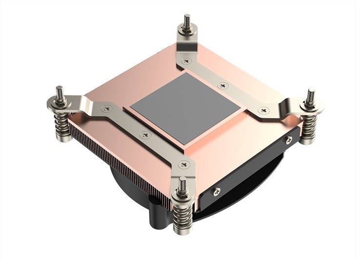 Réz Skived Fin Hűtőborda hűtőventillátorral 1U szerver CPU hűtő LGA1700-hoz